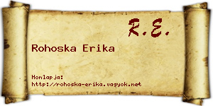 Rohoska Erika névjegykártya